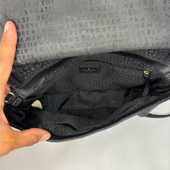 Kate Spade Laurel Black Classic Chic Satchel Purse Crossbody‎ Everyday Bag